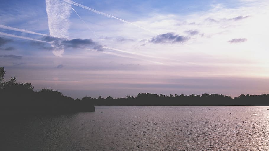 aerial photography of body of water, lake, partially, cloudy HD wallpaper