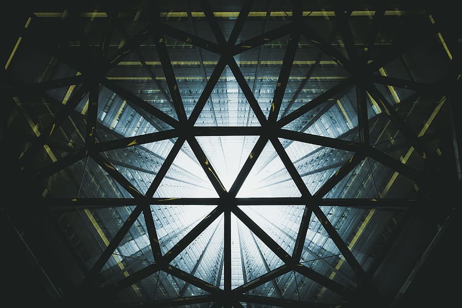 black architectural frame, low angle photography of concrete building HD wallpaper