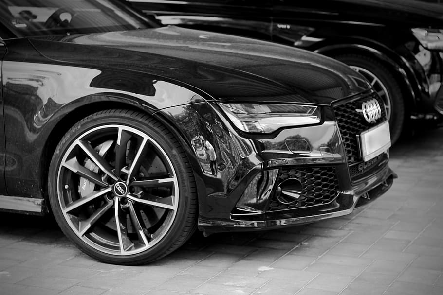 Audi car in grayscale photography, Auto, Sports Car, S5, Spotlight