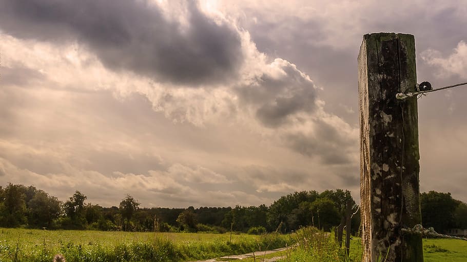 landscape, clouds, sky, nature, dark clouds, lane, wide, field HD wallpaper