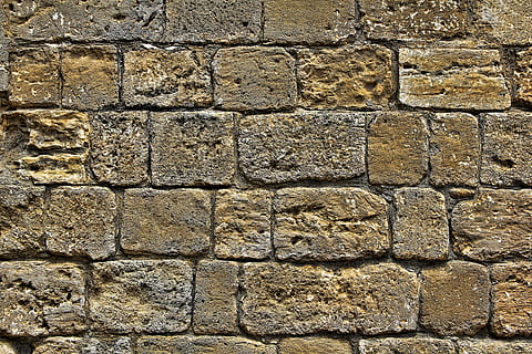 brown concrete bricks, wall, texture, stone, structure, background HD wallpaper