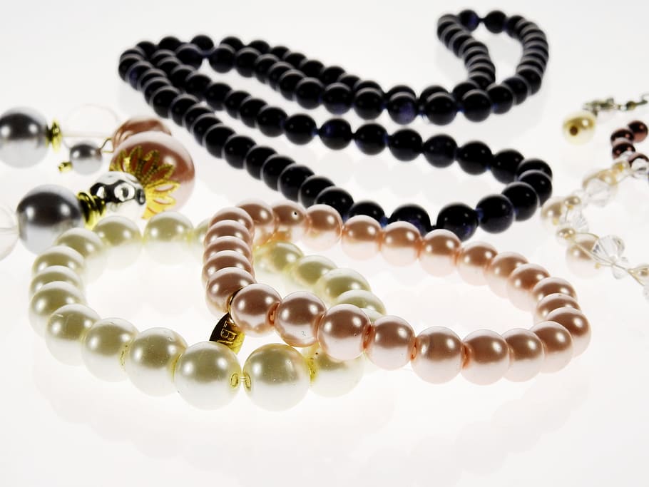 assorted-color beaded necklaces, Jewellery, Pearl, Bangle, chain