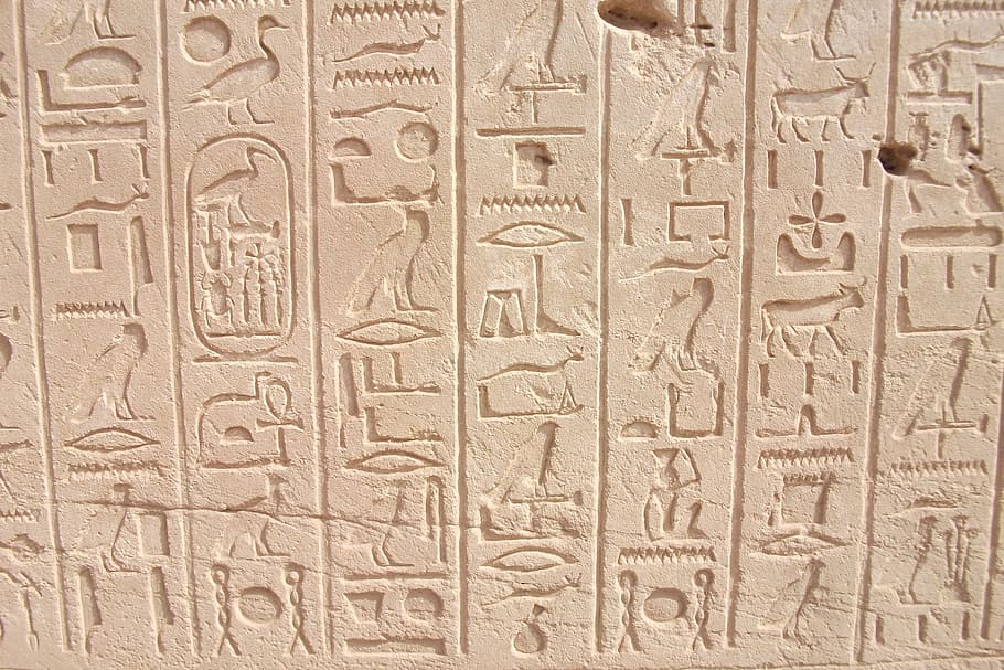 hieroglyphics wall art, pharaohs, egypt, luxor, karnak, inscription, HD wallpaper