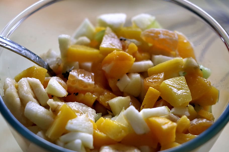 Salad, Fruit, Lean, Apple, Orange, banana, healthy, natural HD wallpaper