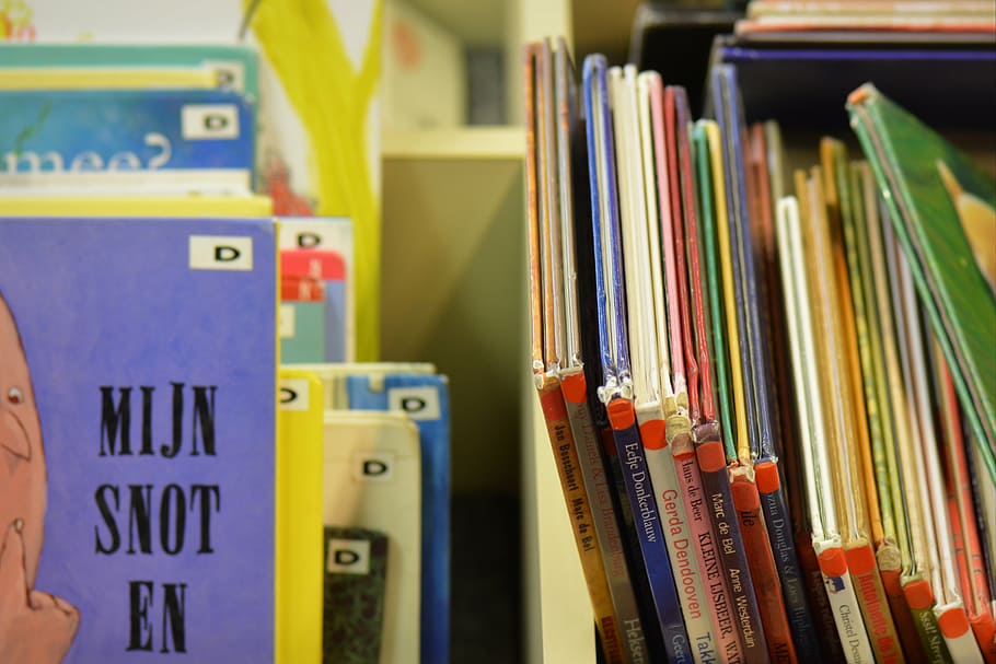 books, library, read, indoors, large group of objects, multi colored HD wallpaper