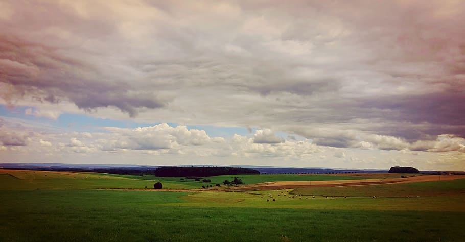 Eifel, Fields, Landscape, Pasture, agriculture, meadow, wide HD wallpaper