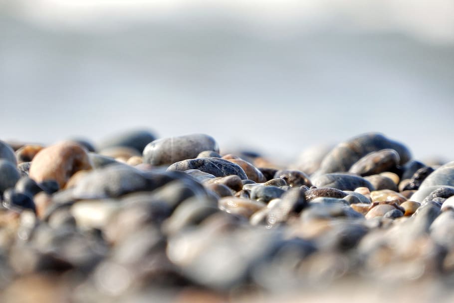 Natural, Sea, Beach, Wave, Pebbles, landscape, selective focus HD wallpaper