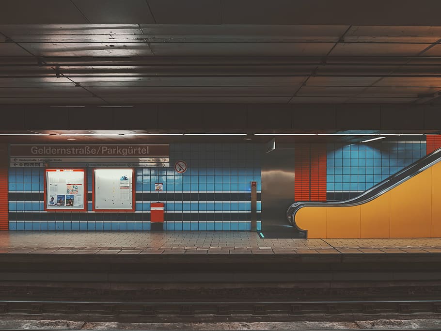 architecture, building, lights, modern, pavement, railway, subway system HD wallpaper