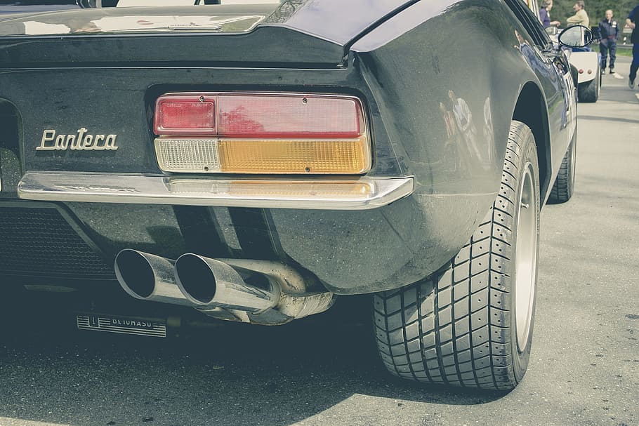 pantera, oldtimer, chrome, rear, classic, vehicle, auto, rarity HD wallpaper