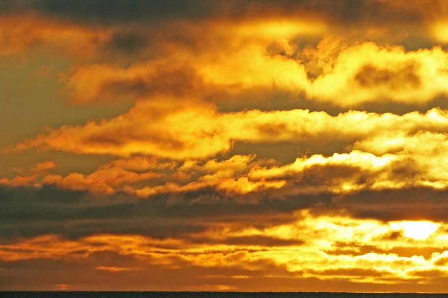 Sunset, Landscape, Clouds, Sunlight, sky, scenic, colorful HD wallpaper