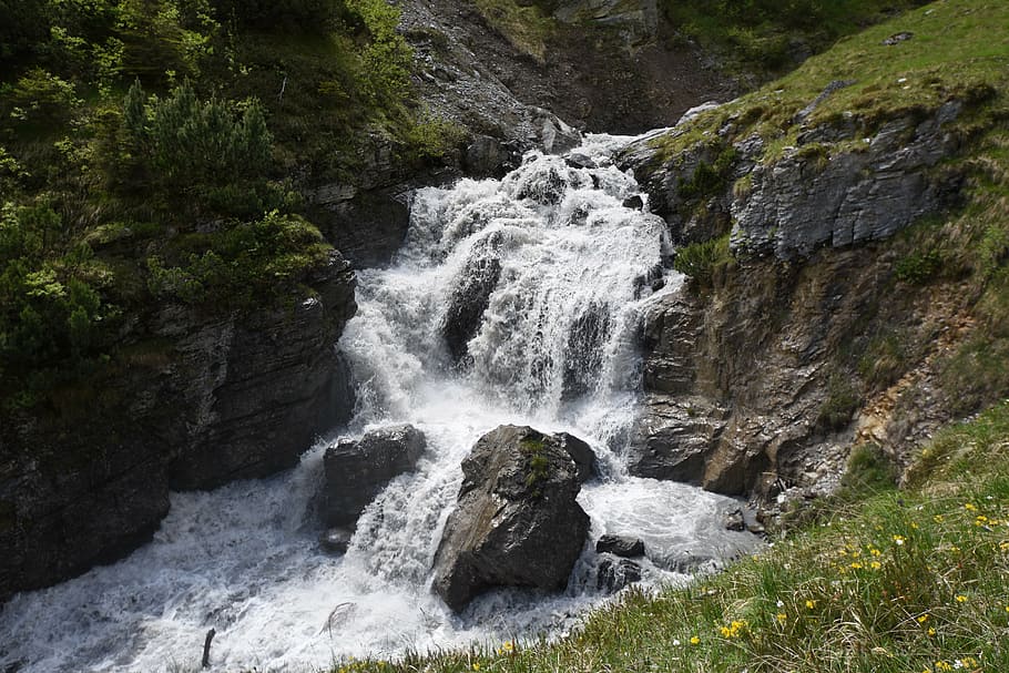 waterfall, river, waters, waterfalls, füssen, cases, bach HD wallpaper