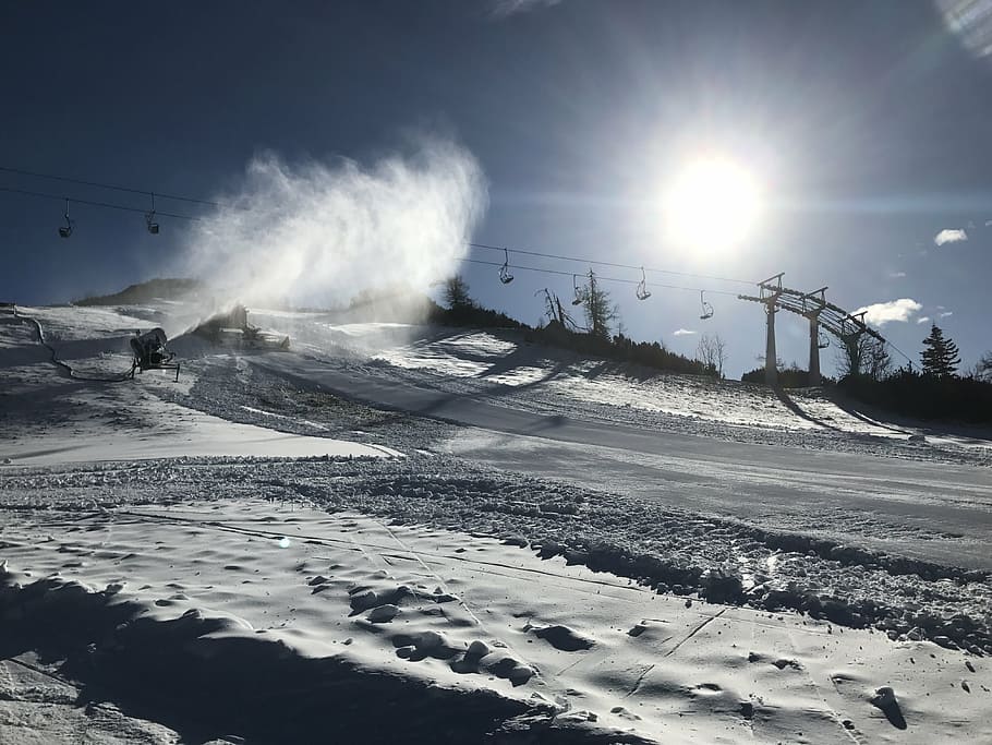snow, slope, alpine, mountain, winter, cold, white, sky, sport HD wallpaper