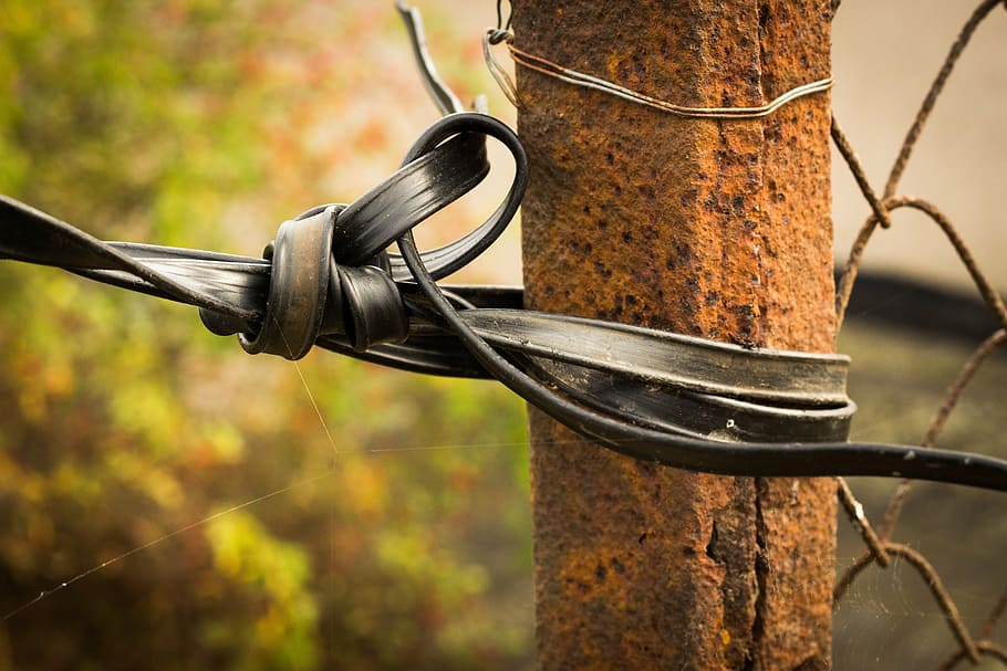 fence, wire, bound, outdoors, barbed Wire, steel, old, metal HD wallpaper
