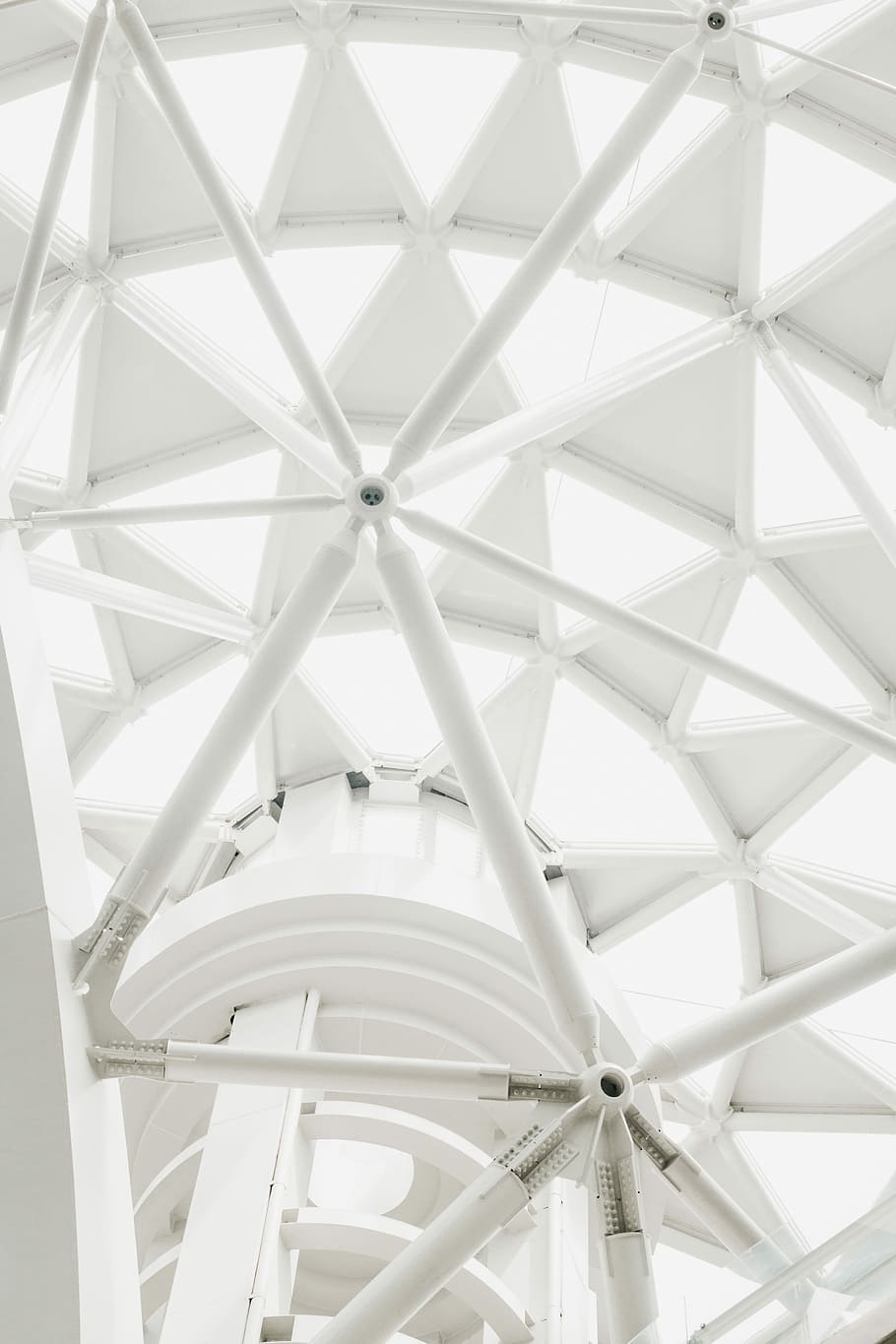 ceiling of architecture building, white building ceiling frames HD wallpaper