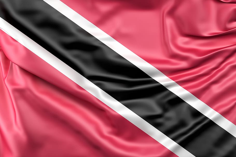 flag of trinidad and tobago, red, black, ruffled, caribbean, HD wallpaper