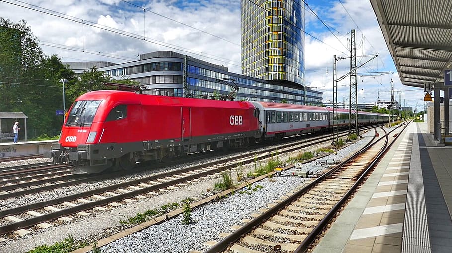 transport system, train, railway, rail transportation, mode of transportation HD wallpaper