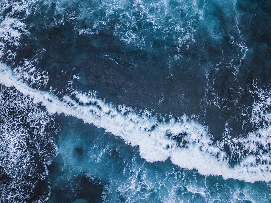 Hd Wallpaper Sea Waves Aerial View Of Seashore During Daytime Drone