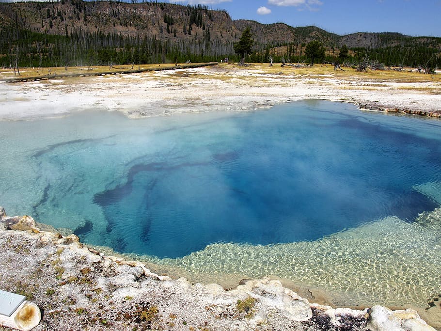 HD wallpaper: Deep, Blue, Blue, Water, yellowstone national park ...