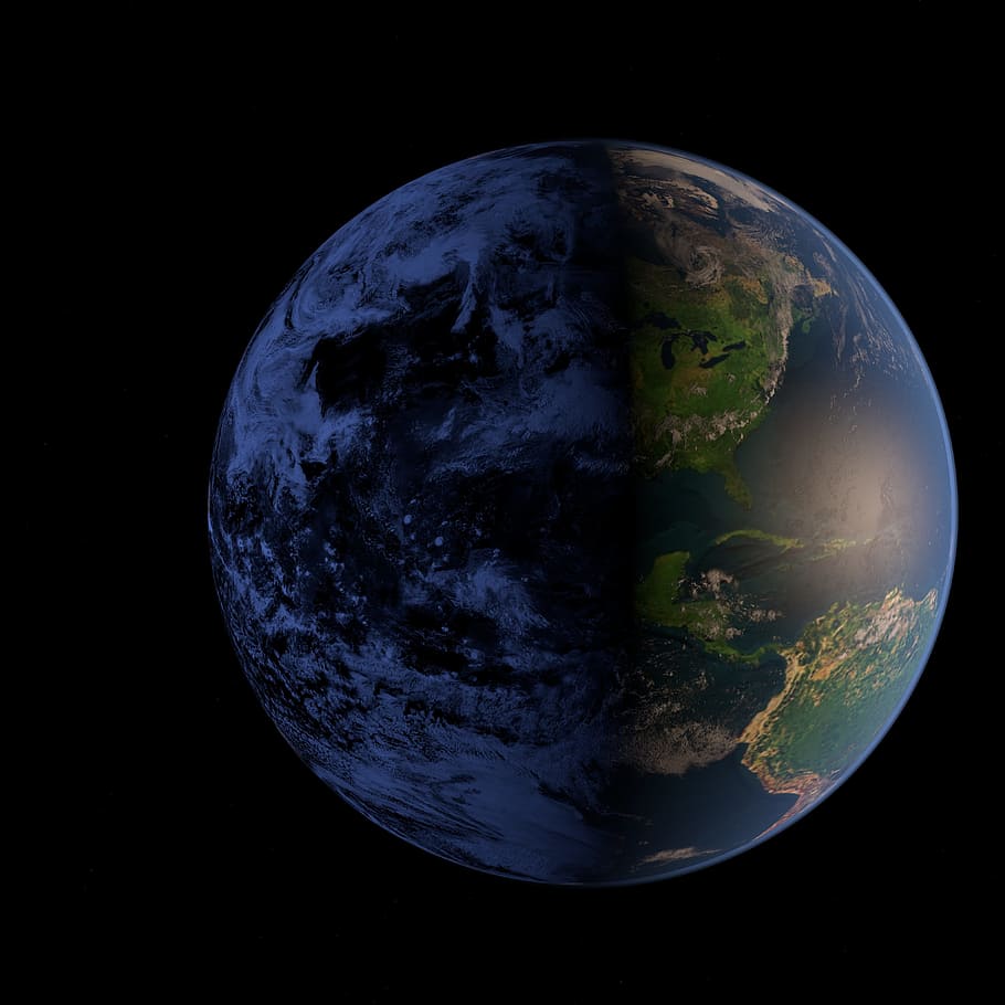 earth illustration, space, blue planet, planet - space, planet earth HD wallpaper