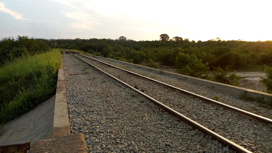 rail, train, track, rail transportation, railroad track, sky HD wallpaper