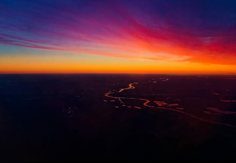 aerial photo of body of water, aerial photography of body of water HD wallpaper