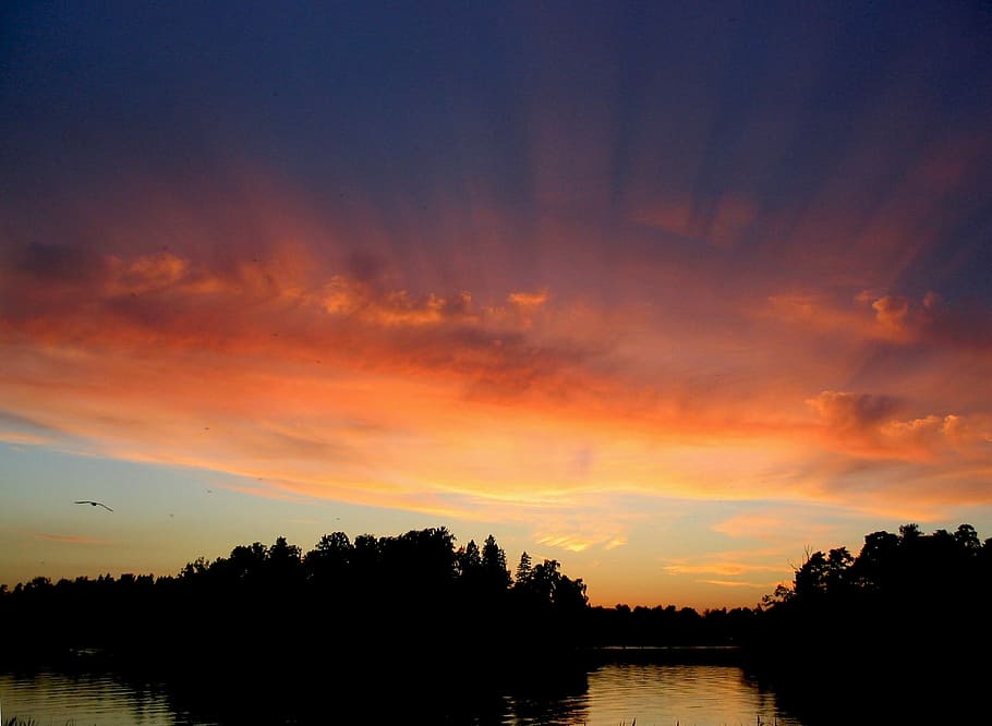 Sunset, Colors, Light, Mood, Water, nightfall, waterfront, nature HD wallpaper