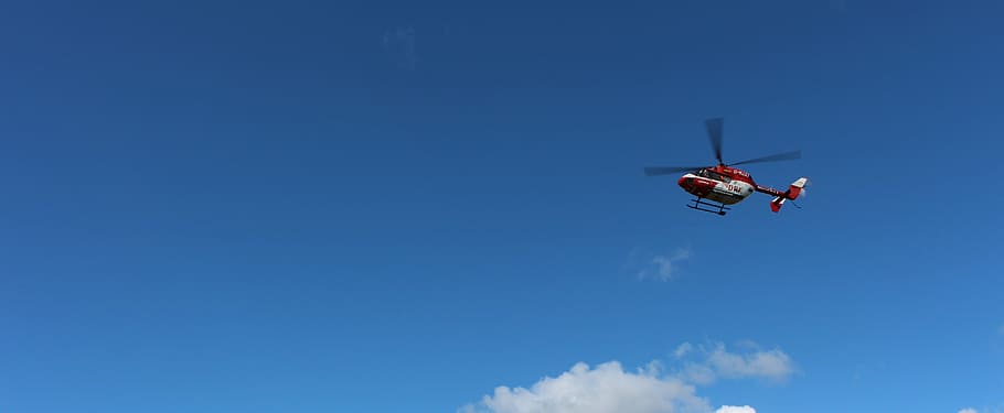 helicopter, sky, clouds, use, doctor on call, flying, air Vehicle HD wallpaper