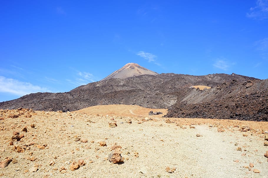 lunar landscape, teide, bimssteinfeld, away, path, pumice stone HD wallpaper