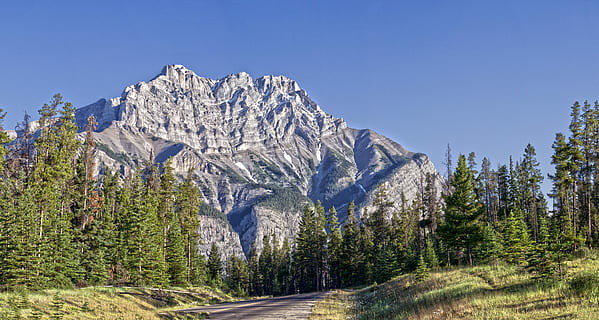 snow capped mountain under blue sky, Highway, Mountain, Road HD wallpaper