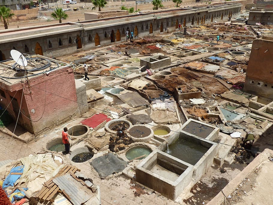 Morocco, Tannery, Leather, industry, day, no people, outdoors HD wallpaper
