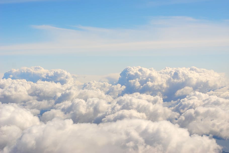 white clouds and blue sky, cloudscape, weather, cloudy, cloud - sky HD wallpaper
