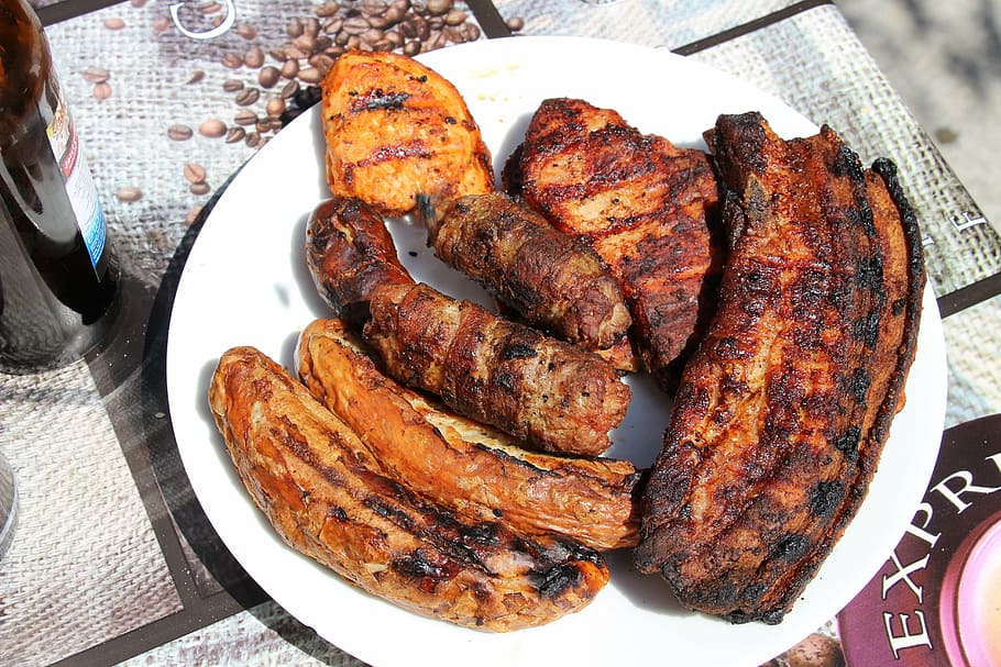 barbecue, meat, grill, bbq, food, party, grill sausage, bratwurst HD wallpaper