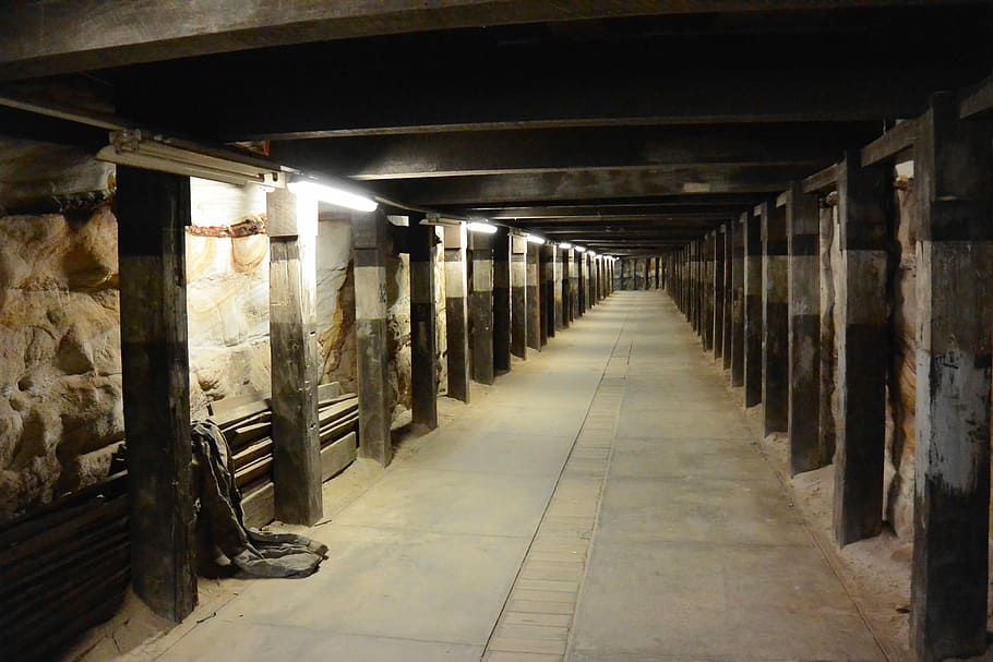 Air Raid Tunnel, Tunnel, underground tunnel, cellar, indoors