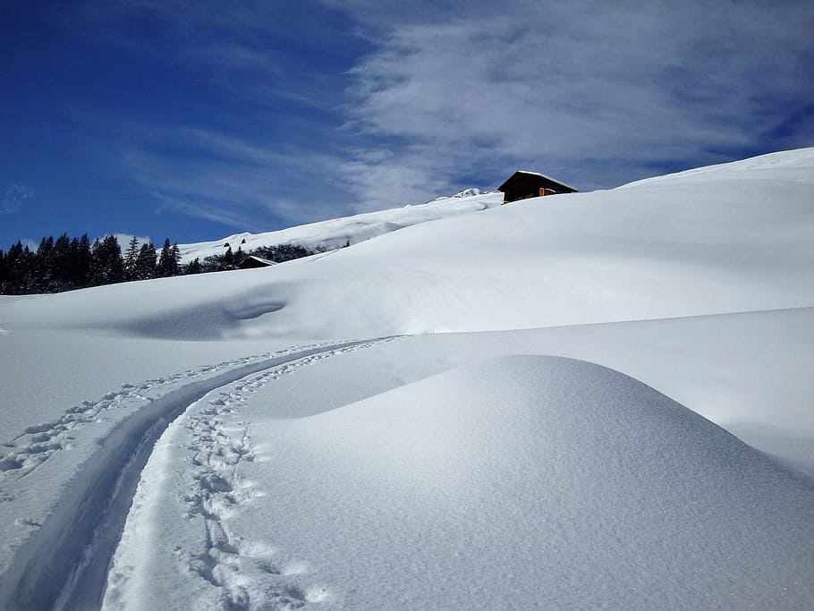 winter, snow, mountains, alpine, wintry, cold, white, snow landscape HD wallpaper