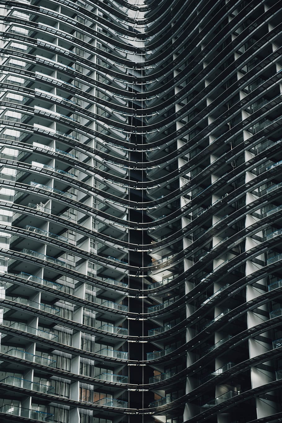 high-rise building, gray concrete building, architecture, windows HD wallpaper