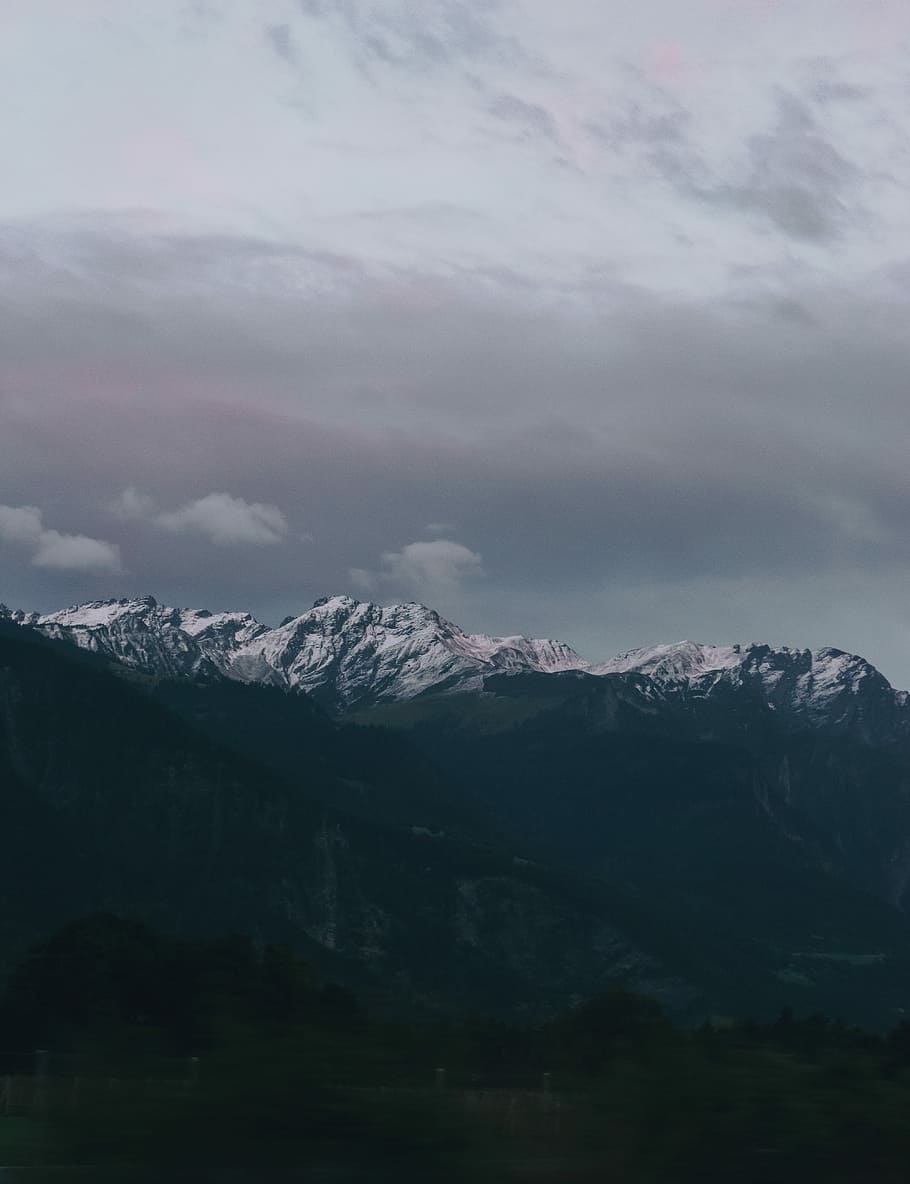 landscape photography of snowy mountain, aerial photo of mountain covered by snow HD wallpaper