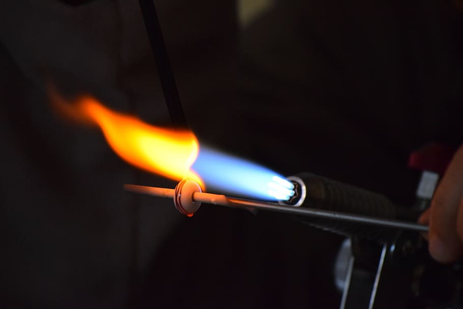 glass, working, fire, ring, glass processing, lombardy, handicraft HD wallpaper