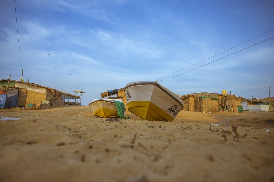boat, goa, sand, sky, india, landscape, nature, travel, tourism HD wallpaper