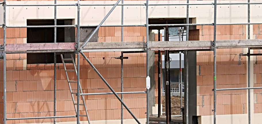 brown and white concrete building at daytime, site, home, construction work HD wallpaper