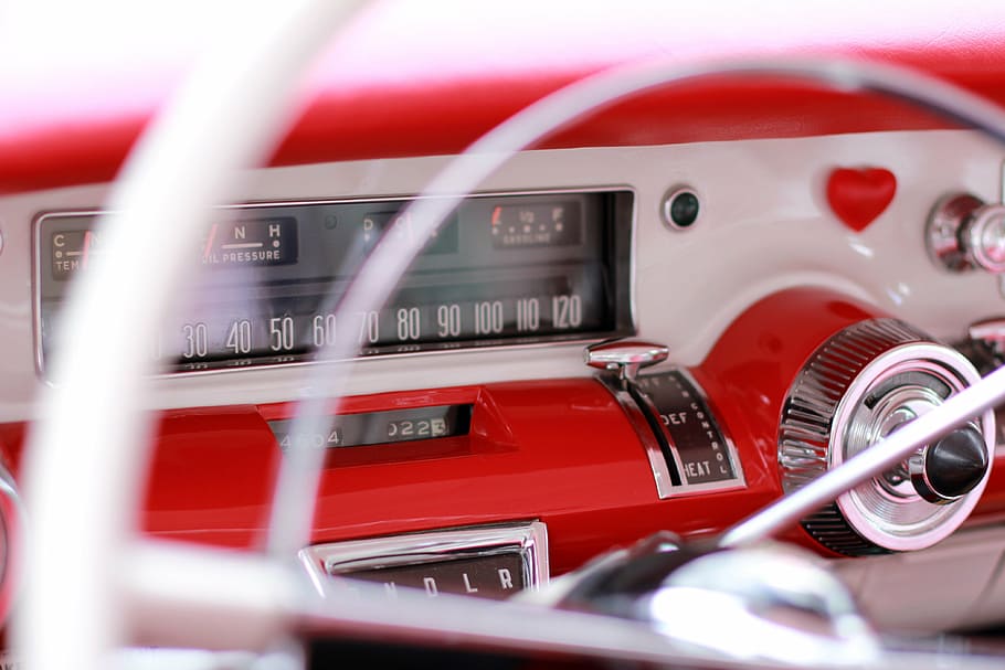 selective-focus photography of steering wheel, oldtimer, buick, HD wallpaper