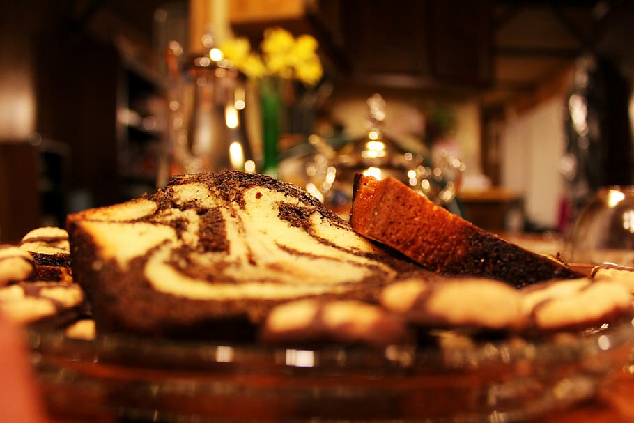 cake, platter, tea time, indoors, no people, close-up, night HD wallpaper