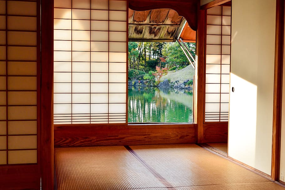 body of water, japan, japanese-style room, houses, garden, disabilities, HD wallpaper