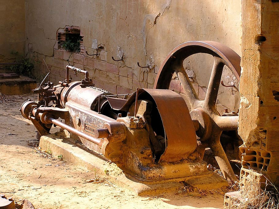 scrap, machine, broken, rust, corrosion, wreck, turned off HD wallpaper