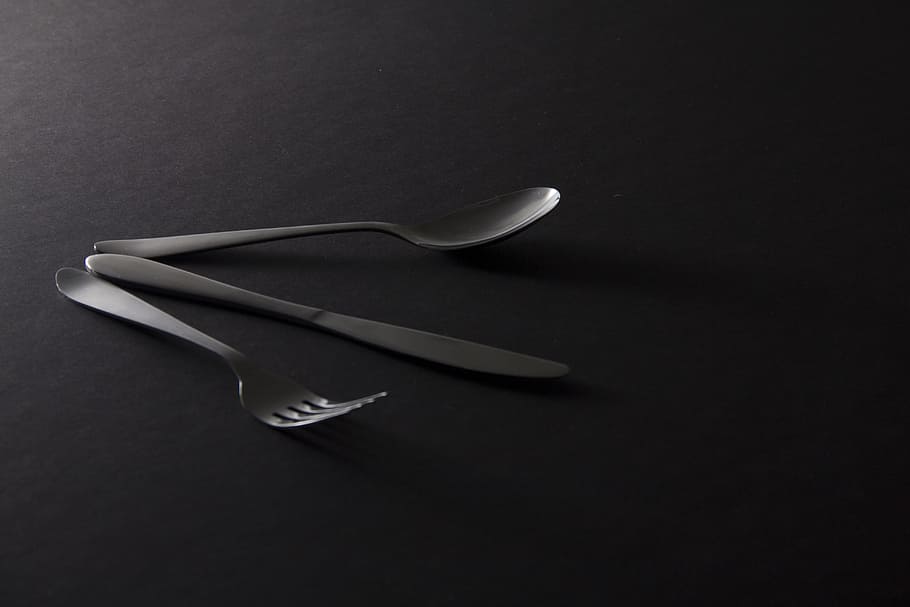 Cutlery, Lighting, Spoon, Fork, Knife, studio shot, no people HD wallpaper