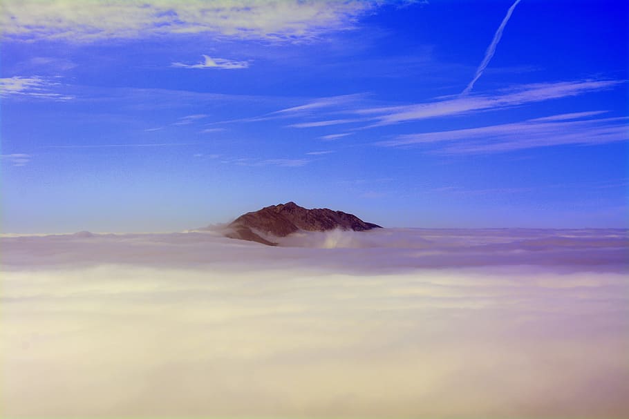 mountain, fog, clouds, baldo, trent, italy, above, sky, cloud - sky HD wallpaper