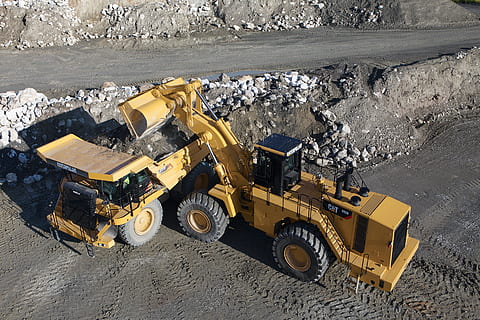 wheel loader, cat, 992k, 777f, dumper, skw, loading, caterpillar HD wallpaper