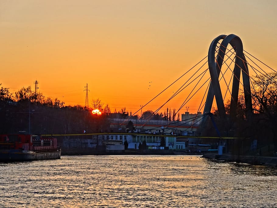 bydgoszcz, brda, university, bridge, structure, poland, river, HD wallpaper