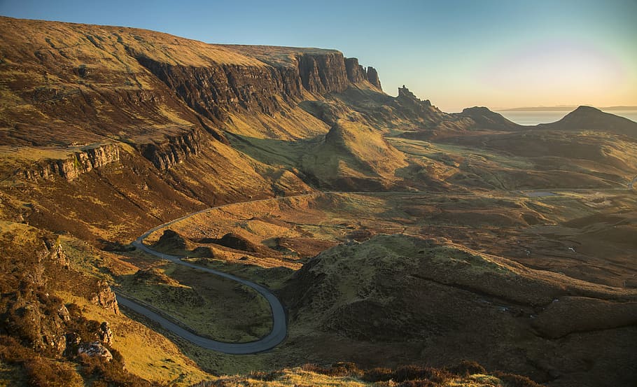 plateau mountain, road, nature, landscape, mountains, summit HD wallpaper