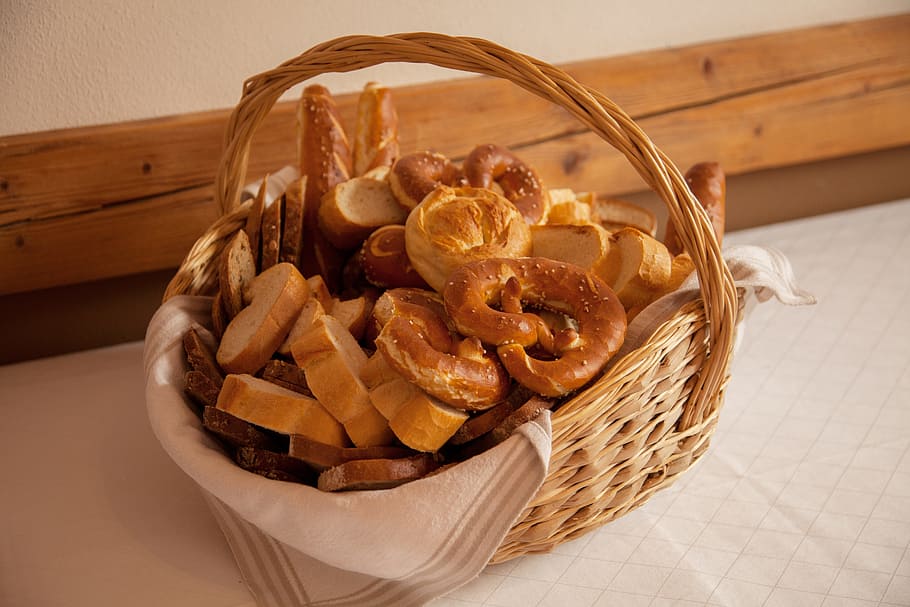 basket of pastries, Breadbasket, Eat, Baked Goods, breakfast HD wallpaper