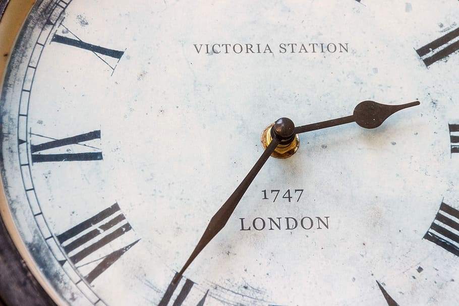 London, Clock, Antique, Victoria Station, time, digits, dial, HD wallpaper